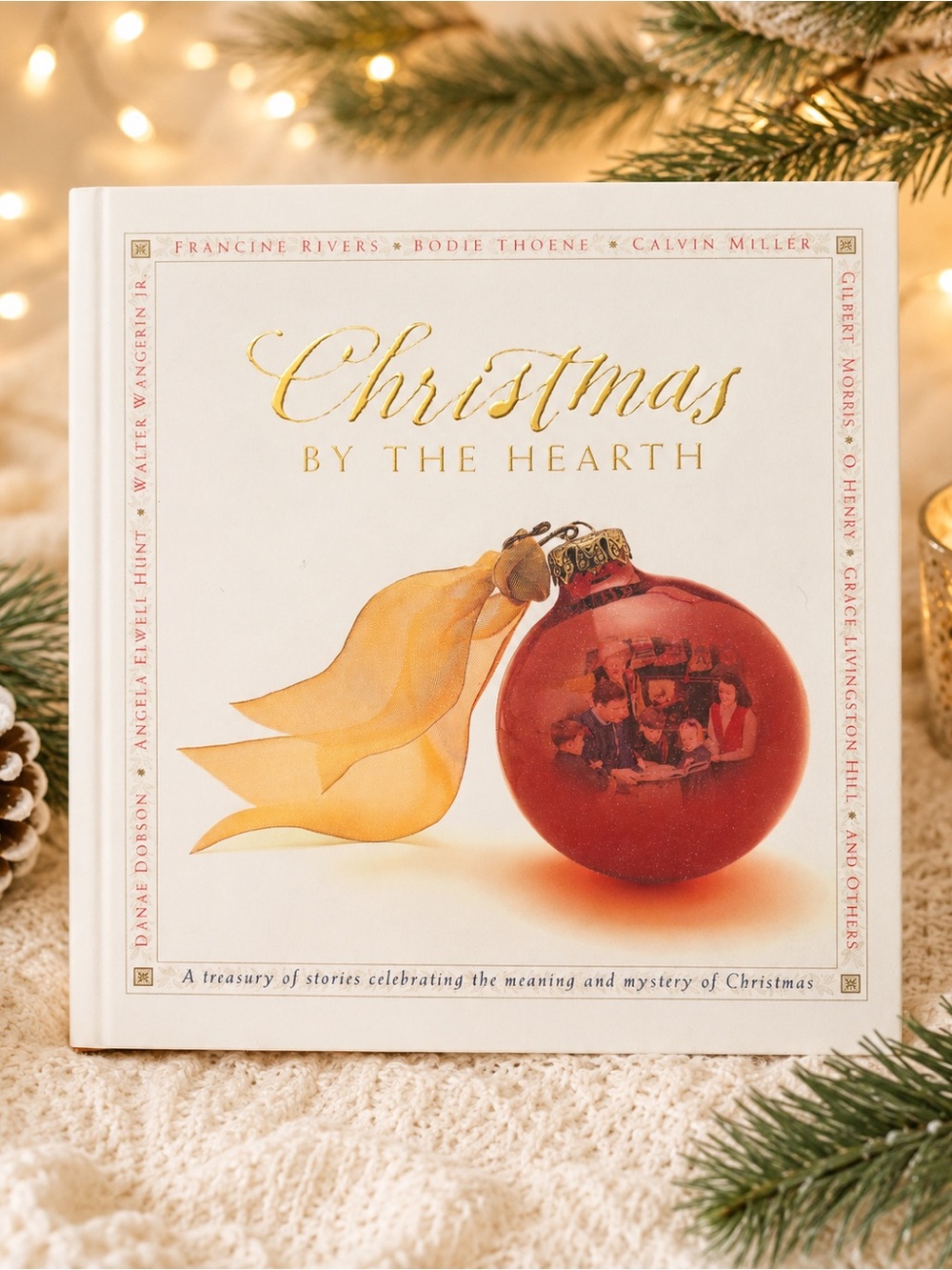 Source Unknown Christmas by the Hearth Holiday Book - Red and Gold Cover